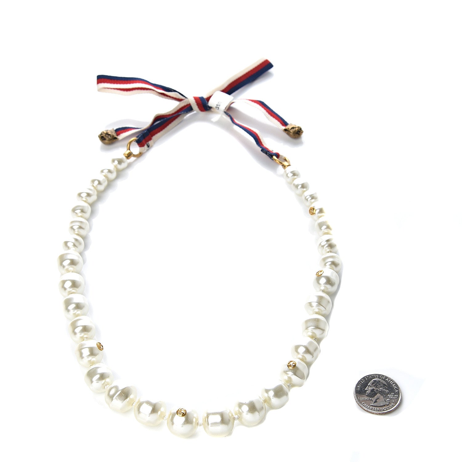 Gucci Pearl Bead GG Sylvie Necklace 2 of 3