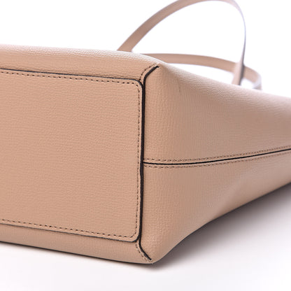 Burberry Grainy Calfskin Haymarket Check Medium Reversible Tote Camel 11 of 18