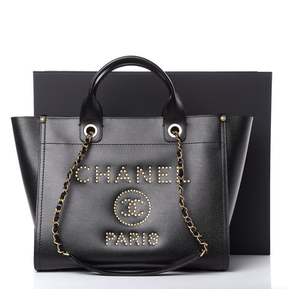 Chanel Caviar Small Studded Deauville Tote Black 9 of 9