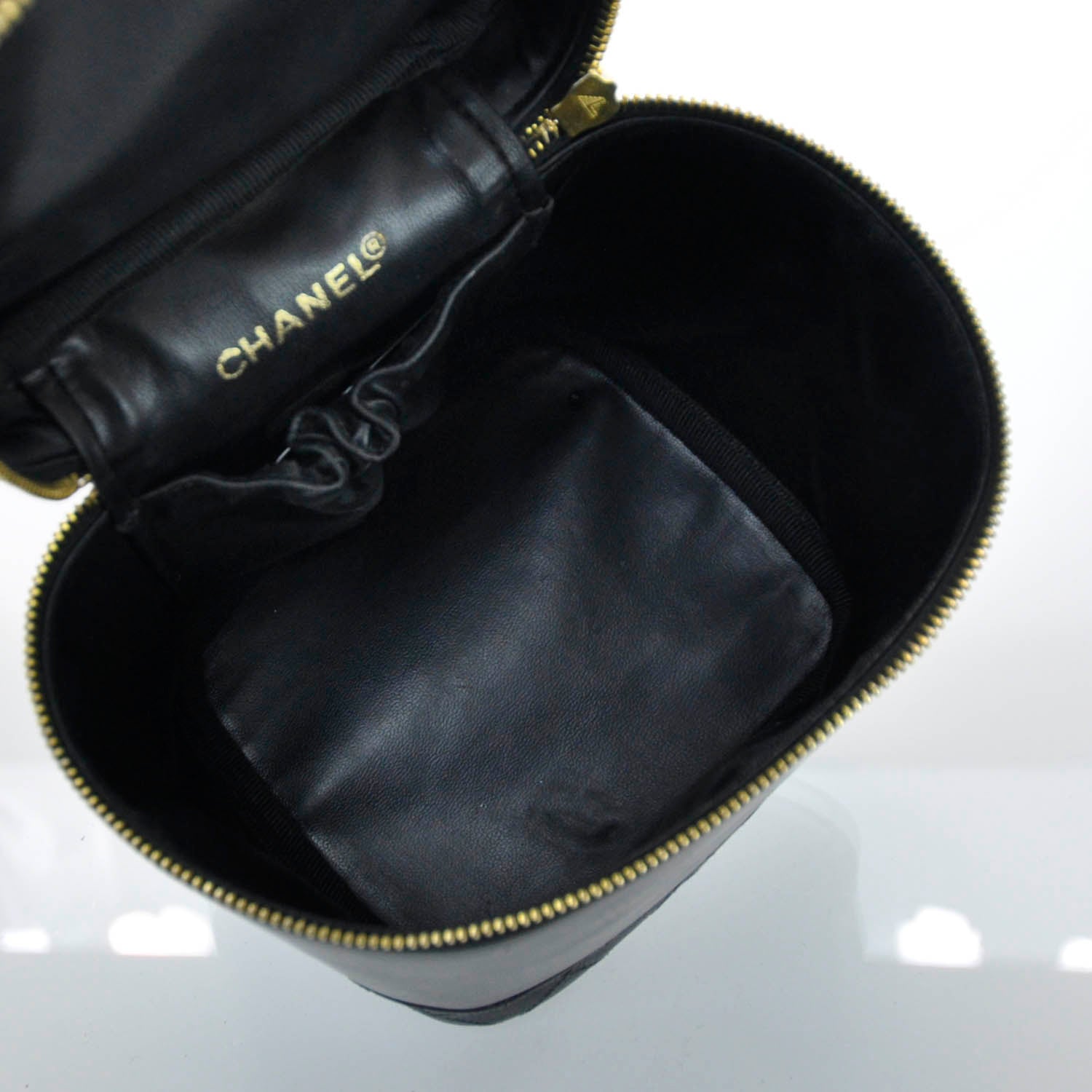 Chanel Lambskin Vanity Cosmetic Bag Black 6 of 9