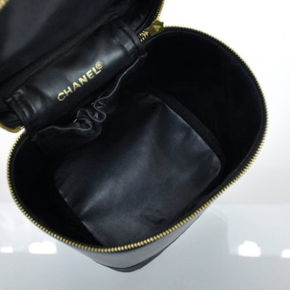 Chanel Lambskin Vanity Cosmetic Bag Black 6 of 9