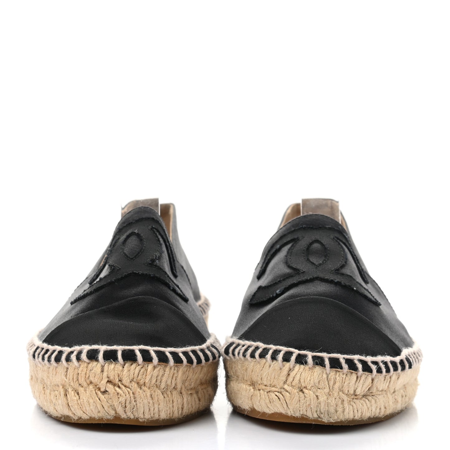Satin Grosgrain Espadrilles 38 Black