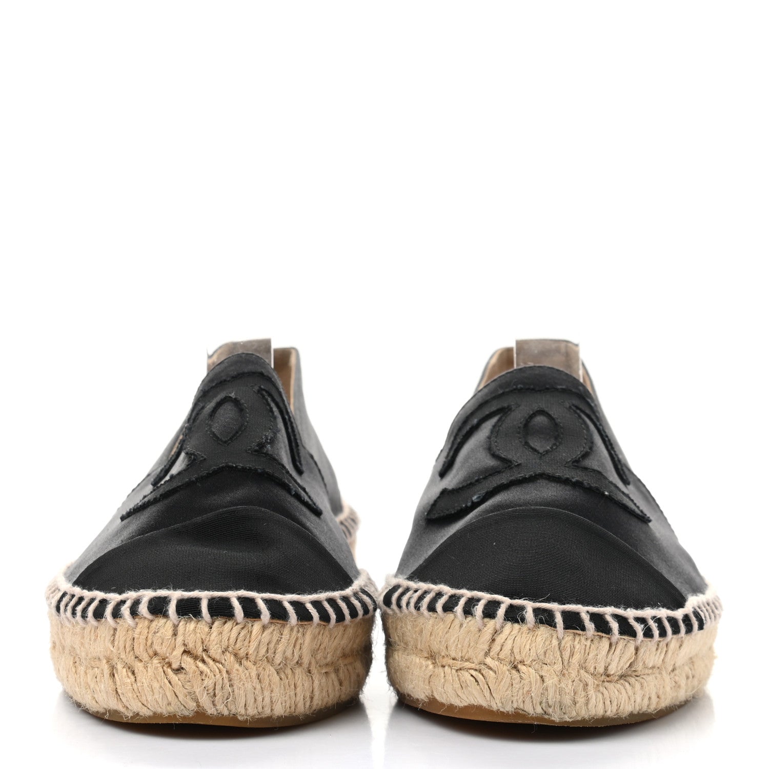 Chanel Satin Grosgrain Espadrilles 38 Black 2 of 7