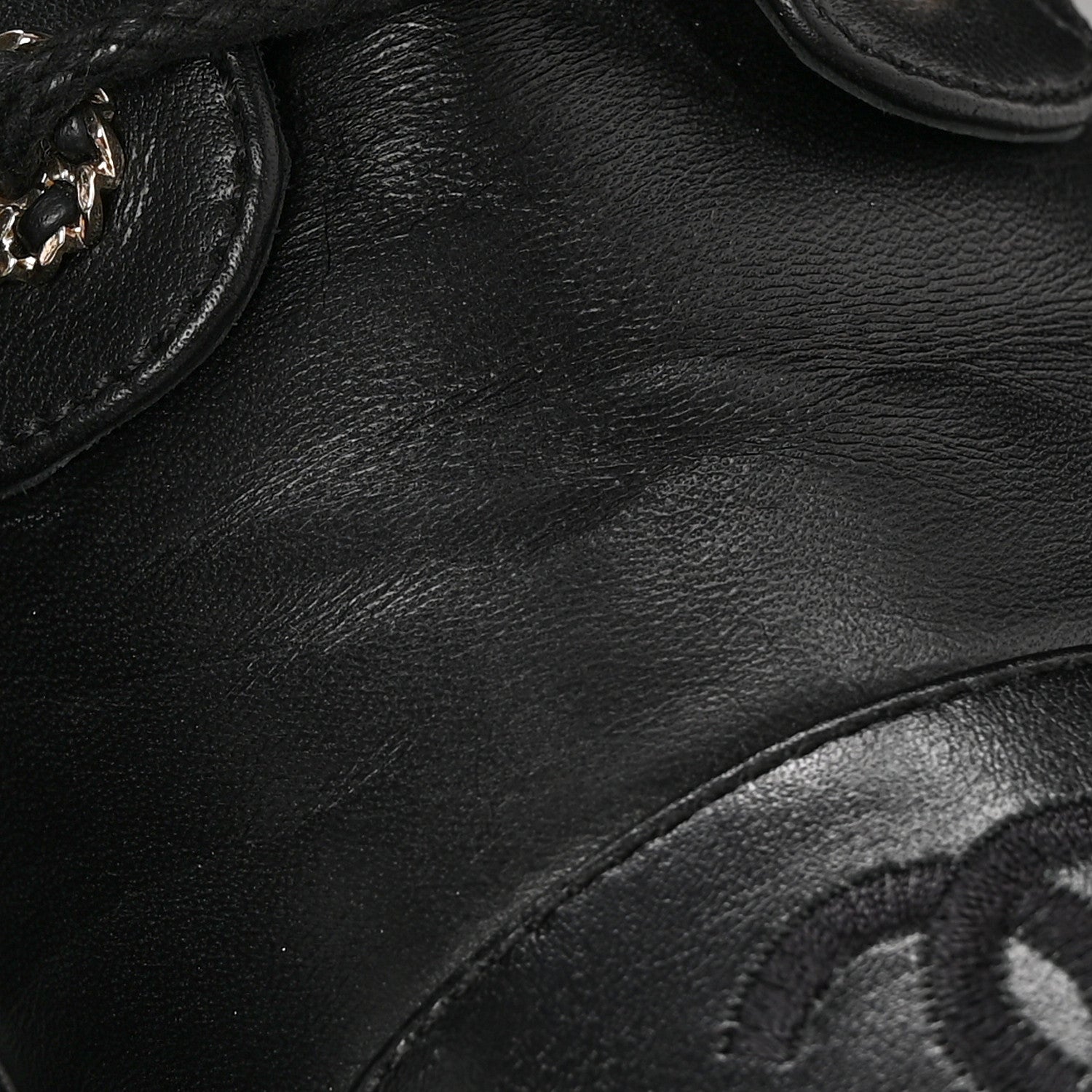 Chanel Shiny Lambskin Quilted Lace Up Combat Boots 37 Black 10 of 12