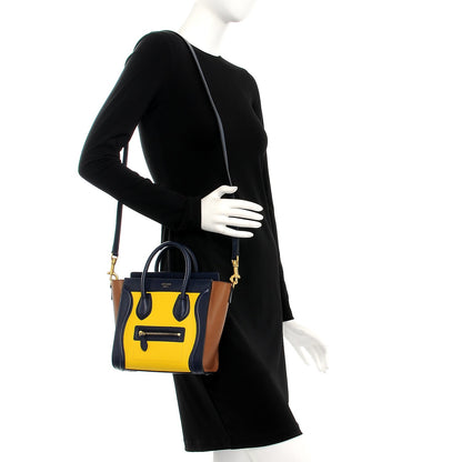 Celine Smooth Drummed Calfskin Nano Tri-Color Luggage Yellow 2 of 7