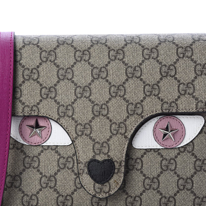 Gucci GG Supreme Monogram Childrens Animal Face Messenger Bag Beige Ebony 9 of 9
