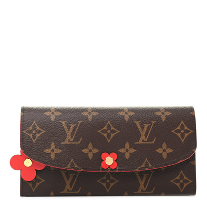 Louis Vuitton Monogram Bloom Flower Emilie Wallet Rouge 1 of 7