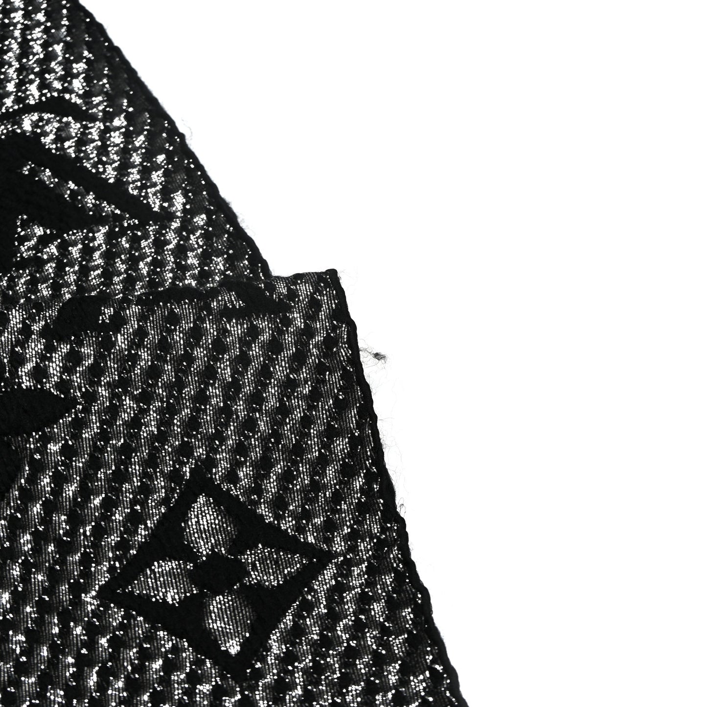 Wool Silk Logomania Shine Scarf Black