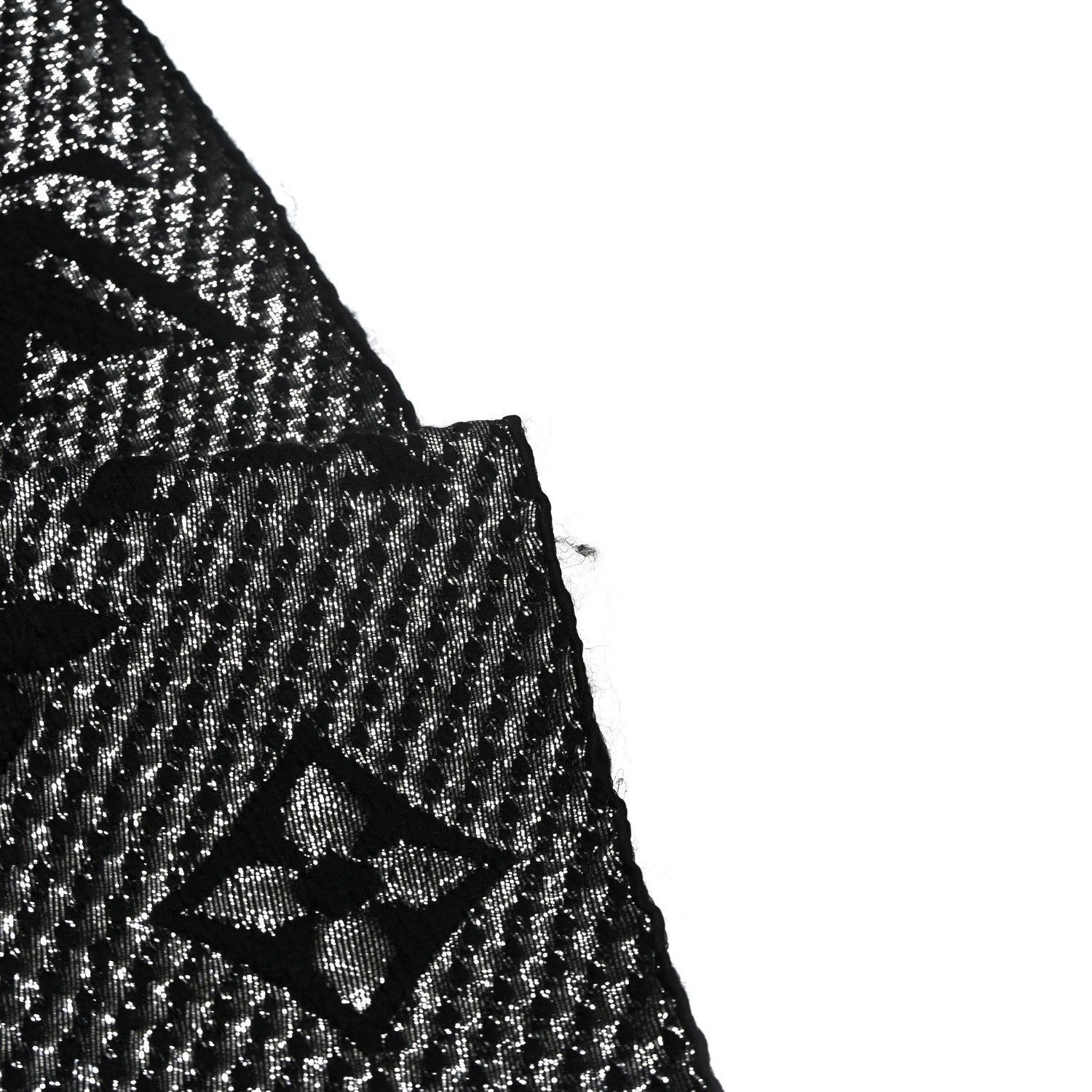 Louis Vuitton Wool Silk Logomania Shine Scarf Black 4 of 4