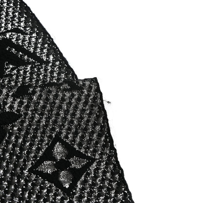 Louis Vuitton Wool Silk Logomania Shine Scarf Black 4 of 4