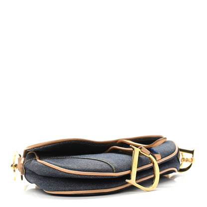 Christian Dior Denim Calfskin Saddle Bag Blue 4 of 17