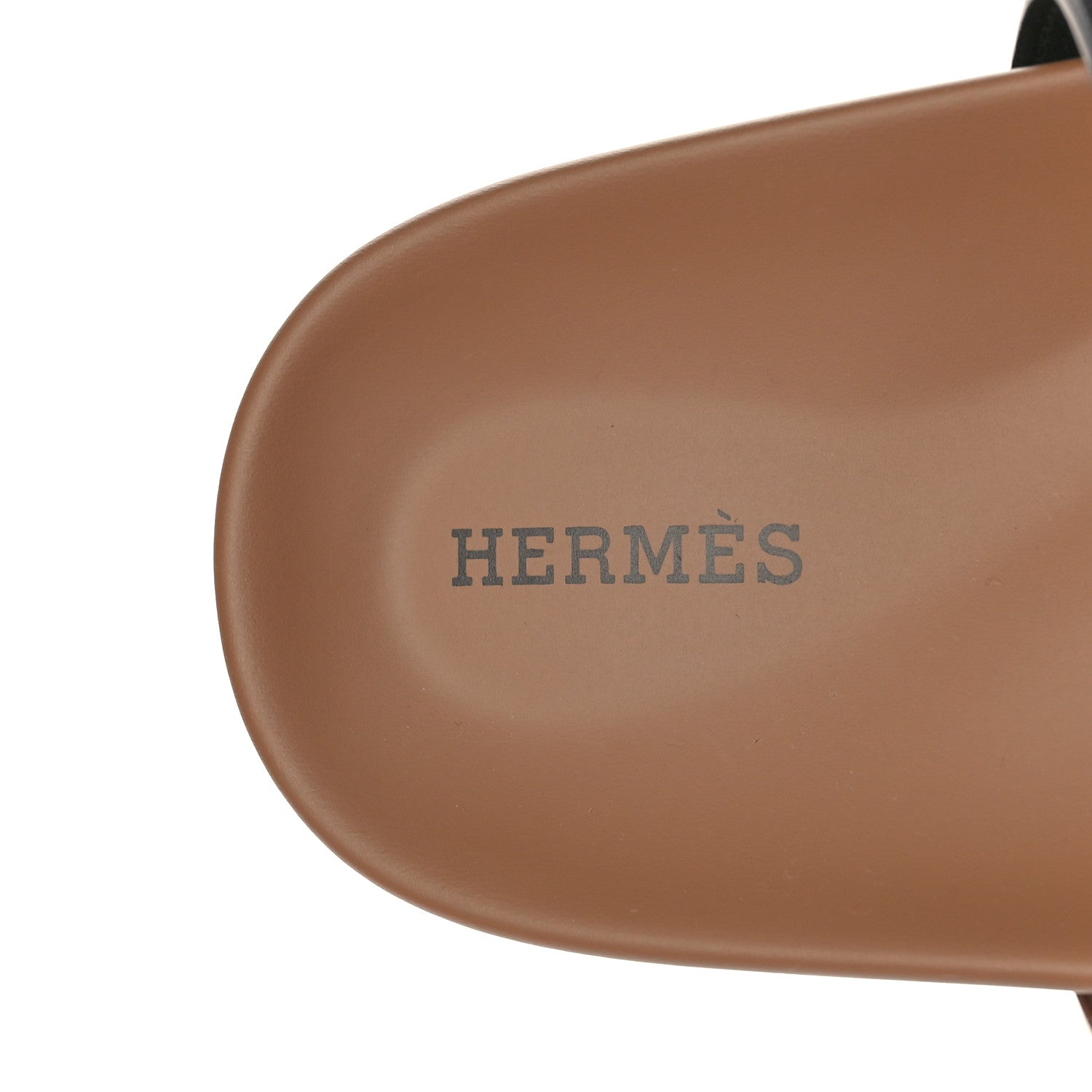 Hermes Suede Goatskin Womens Chypre Sandals 38 Rose Perle Black 8 of 10