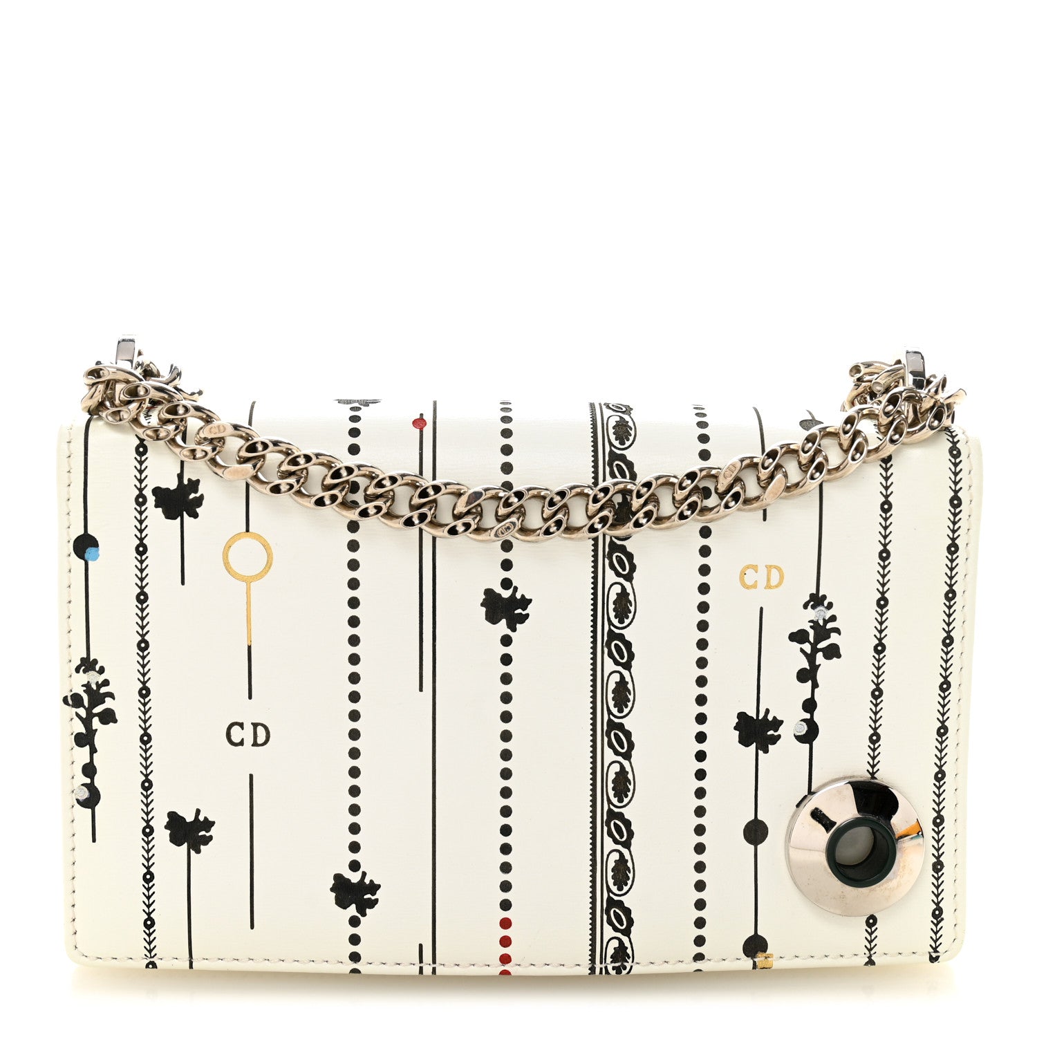 Christian Dior Calfskin Printed Mini Diorama Flap Bag White 1 of 11