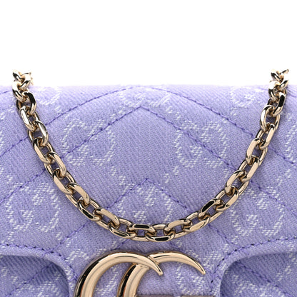 Gucci Denim GG Monogram Mini GG Marmont Shoulder Bag Light Purple 8 of 10
