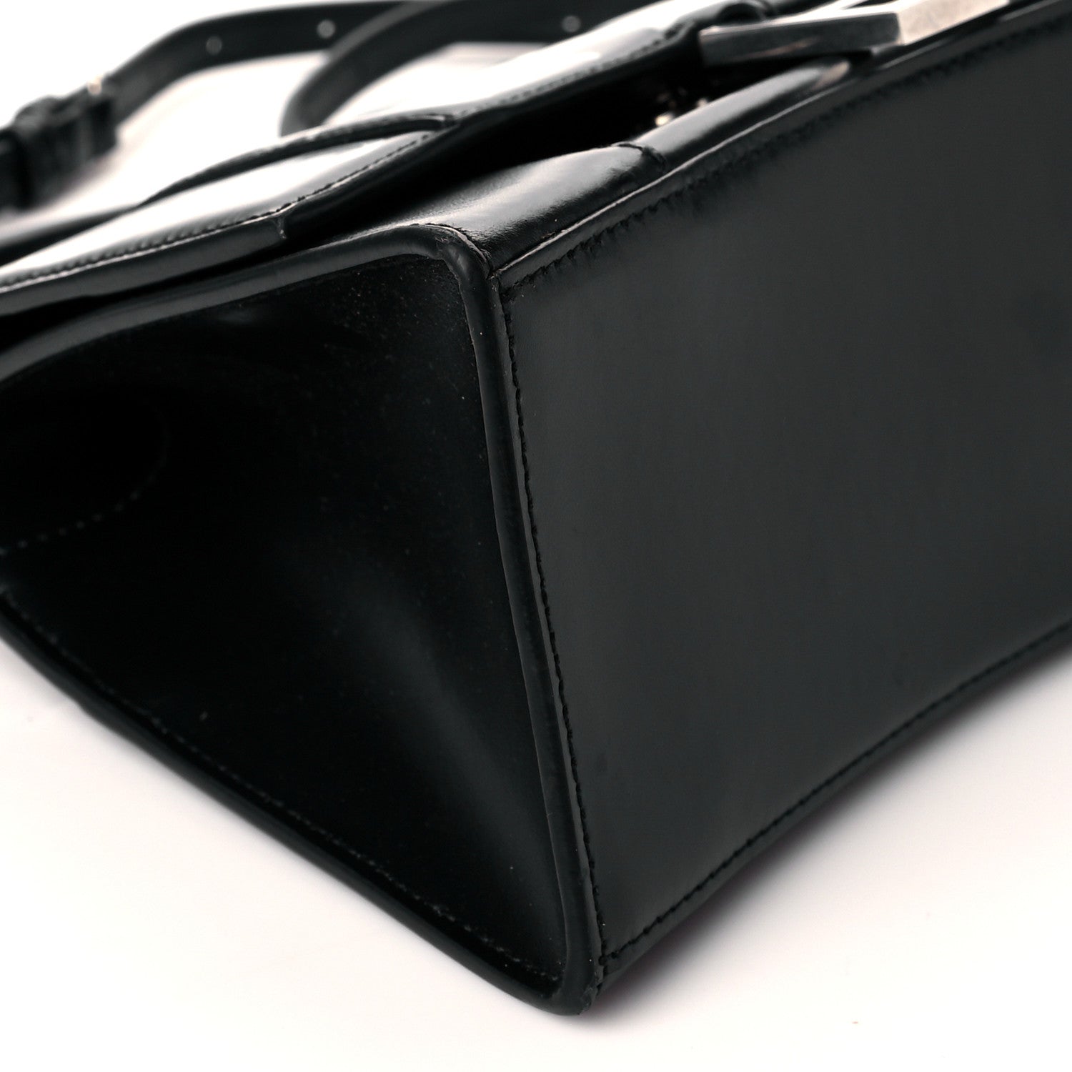 Balenciaga Shiny Box Calfskin Graffiti Logo Small Hourglass Top Handle Bag Black Silver 8 of 11