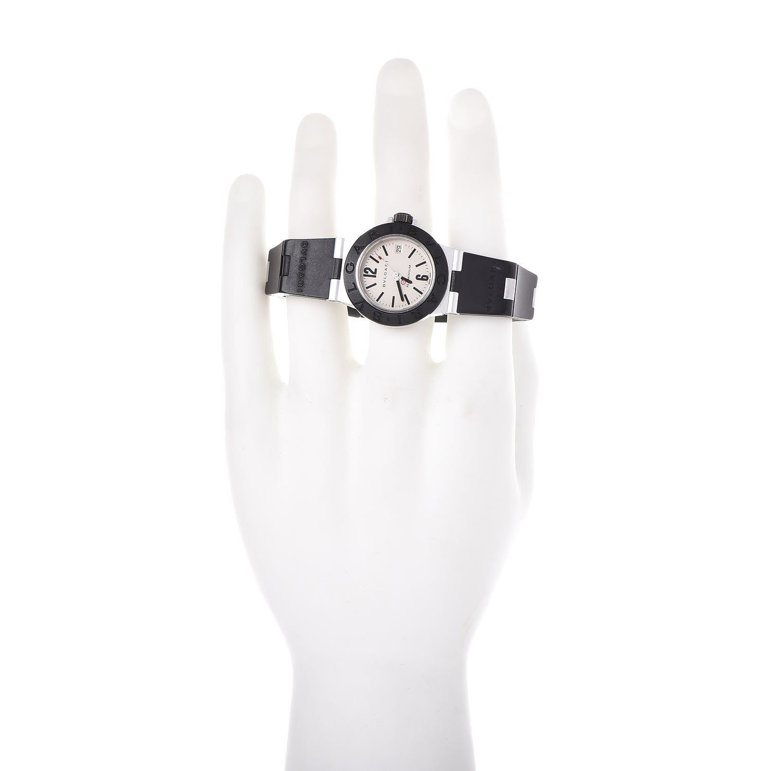 Bulgari Aluminum Rubber 29mm Diagono Quartz Watch 2 of 5