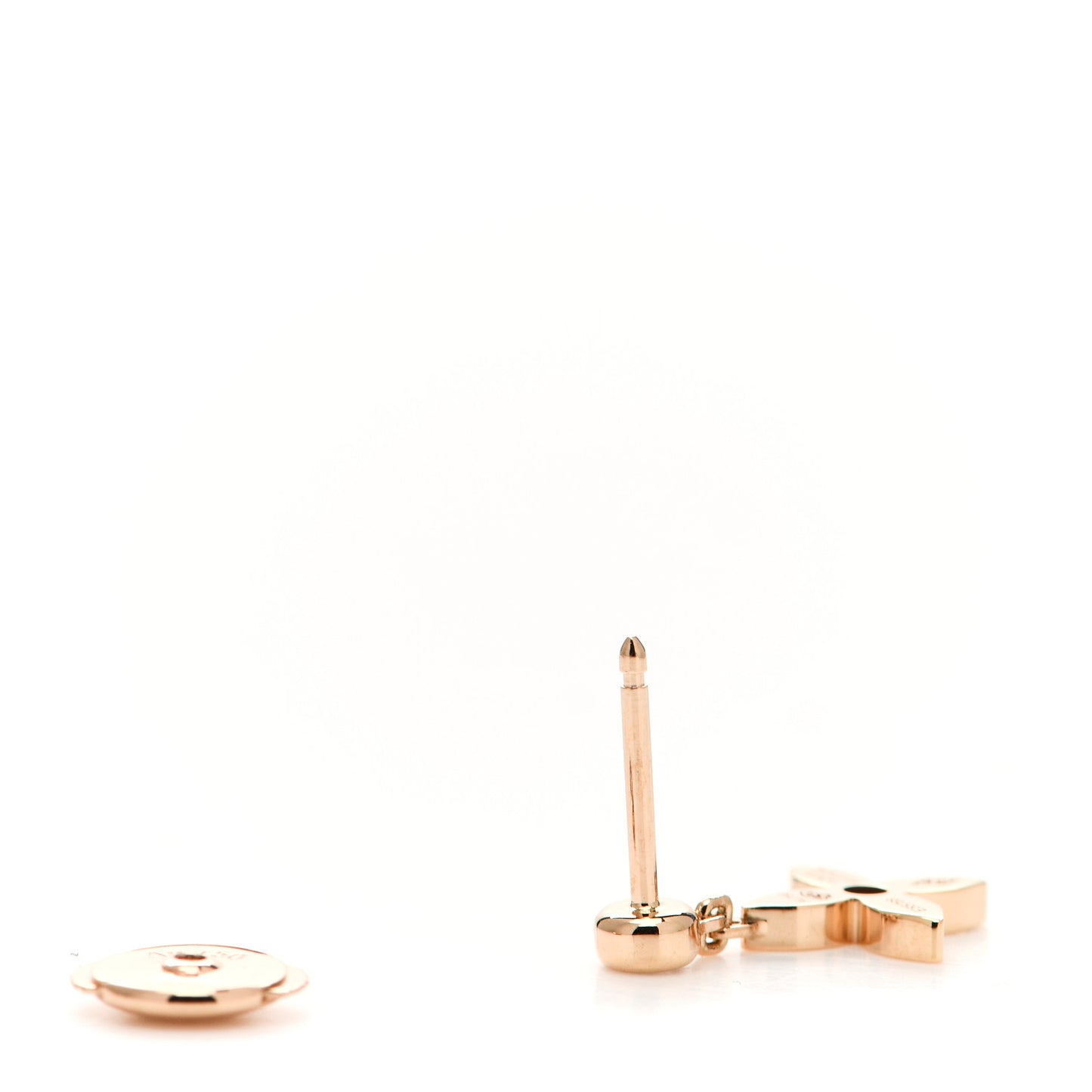 18K Rose Gold Diamond Idylle Blossom Monogram Single Stud Earring