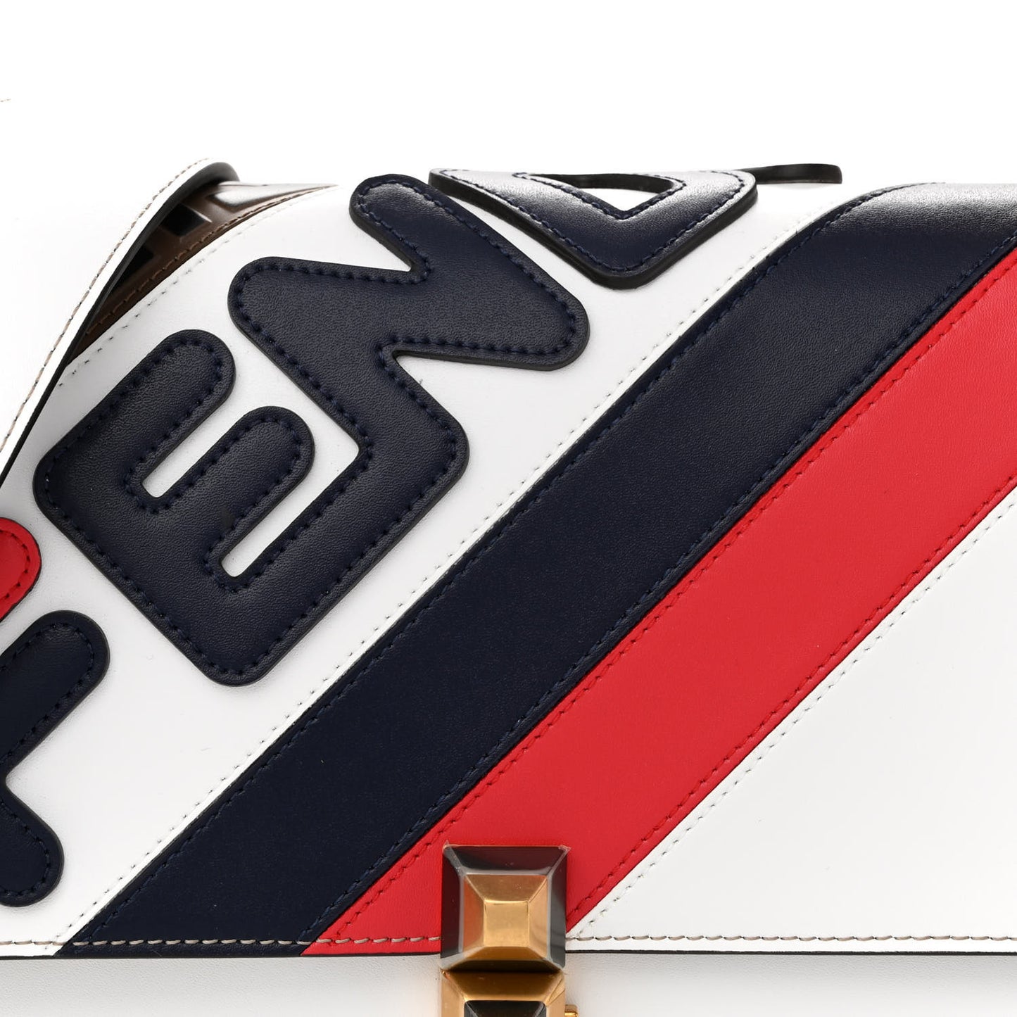 X FILA Vitello Liberty Mania Bi-Color FF 1974 Embossed Kan I Shoulder Bag White Nebula Multicolor