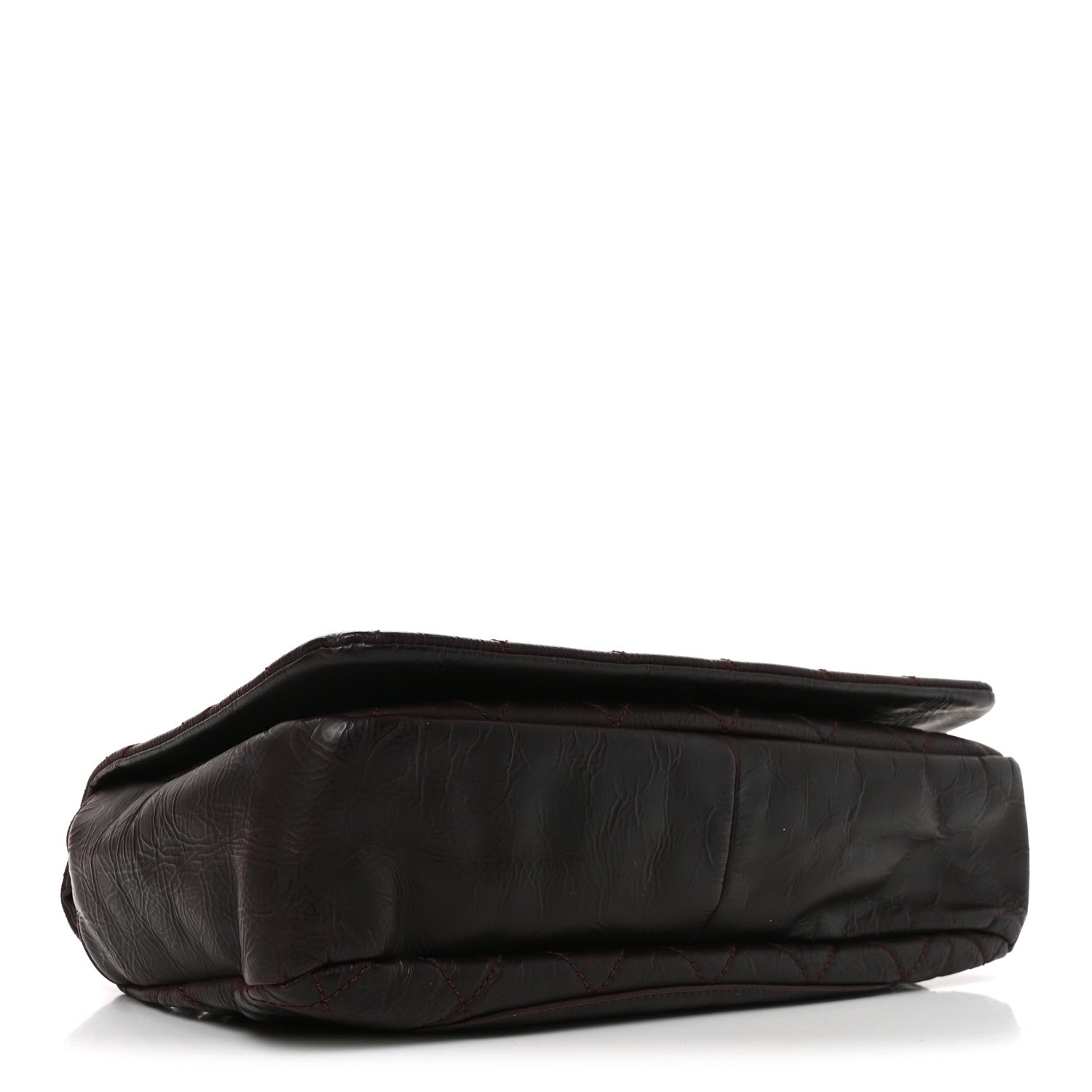Chanel Glazed Calfskin Quilted CC Single Flap Burgundy 3 of 9