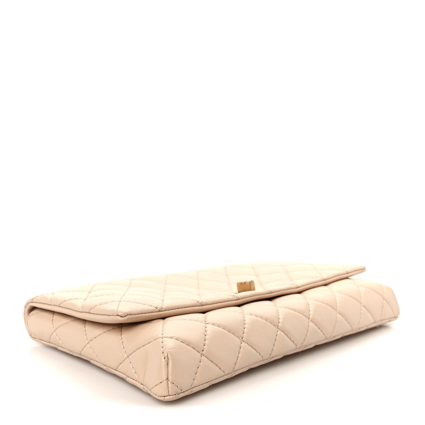 Aged Calfskin Quilted Reissue 2.55 Clutch Beige