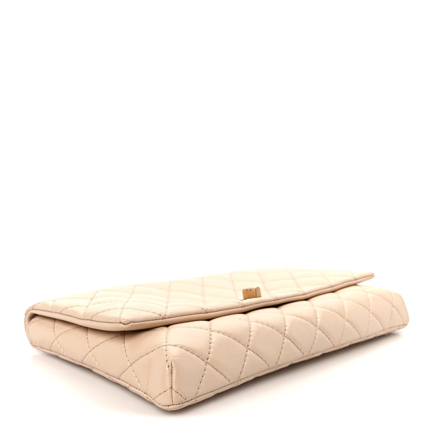 Chanel Aged Calfskin Quilted Reissue 2.55 Clutch Beige 4 of 9
