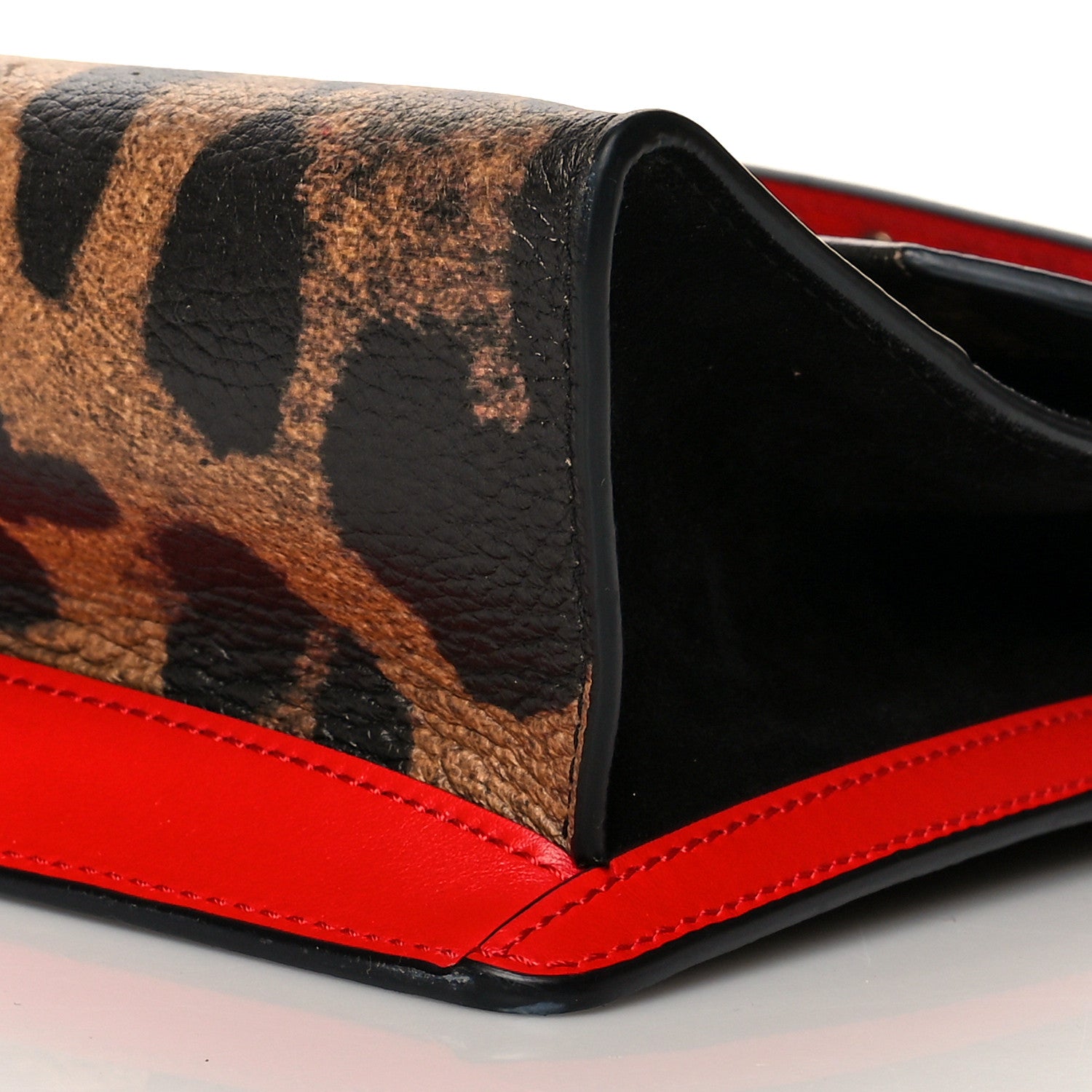 Christian Louboutin Calfskin Leopard Print Loubiblues Paris Clutch Bag Brown 9 of 9