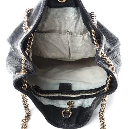 Gucci Pebbled Calfskin Medium Soho Chain Shoulder Bag Black 5 of 12