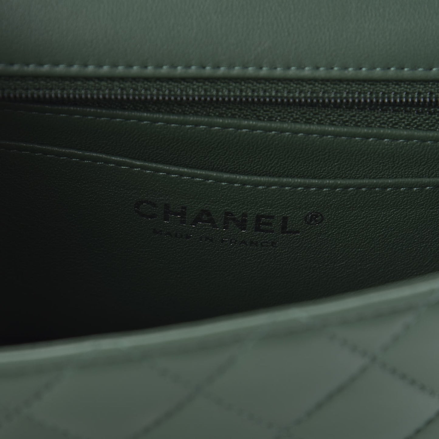 Lambskin Quilted Mini Rectangular Flap Green