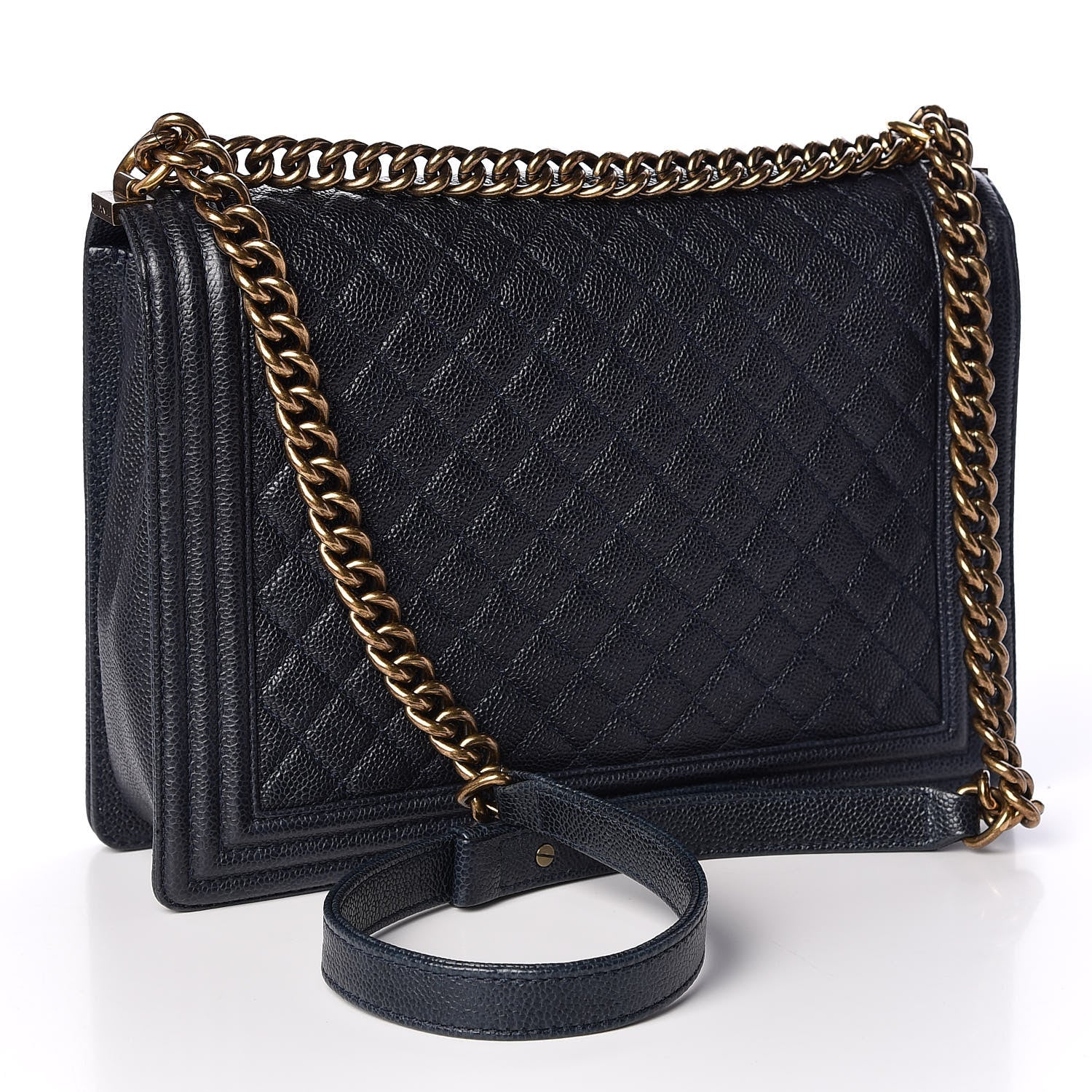 Chanel Caviar Quilted Large Boy Flap Blue 2 of 9