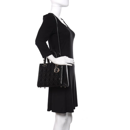 Christian Dior Patent Cannage Medium Lady Dior Black 2 of 10