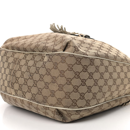 Gucci Monogram Margaux Calfskin Medium Emily Hobo Beige Ebony Mystic White 7 of 12
