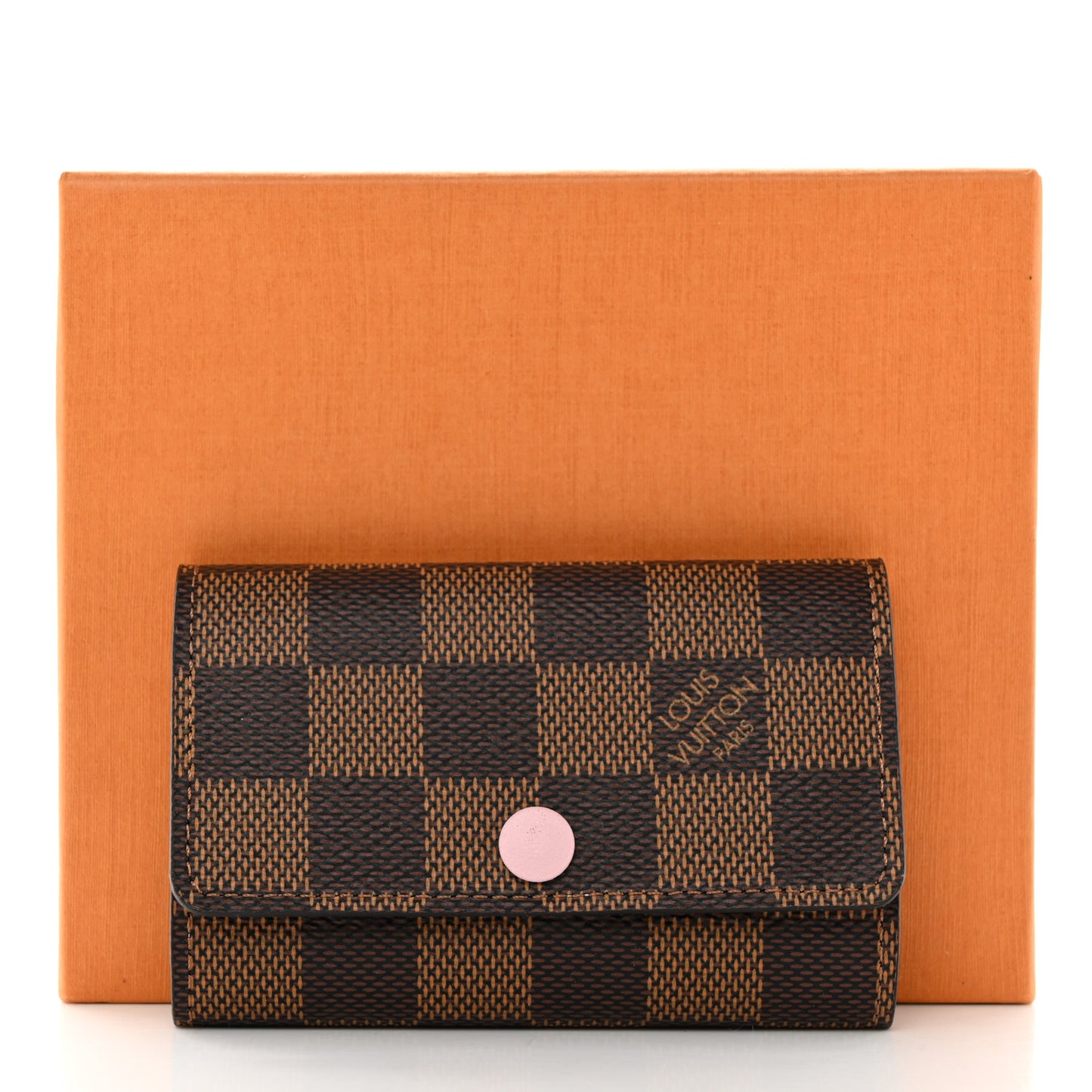 Damier Ebene Multicles 6 Key Holder Rose Ballerine