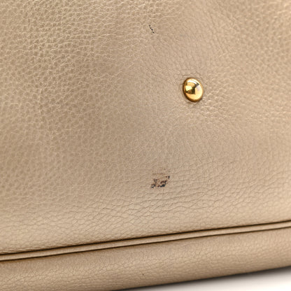 Gucci Metallic Pebbled Calfskin Medium 1973 Top Handle Satchel Golden Beige 15 of 18