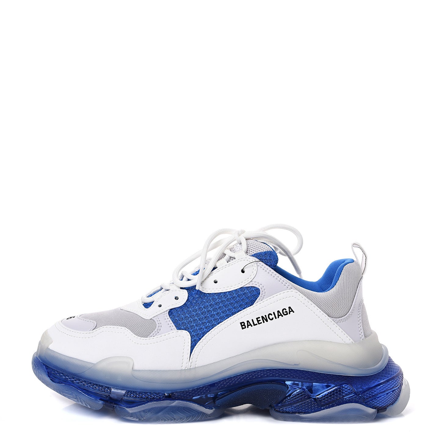 Fabric Mesh Clear Sole Mens Triple S Sneakers 45 White Blue Grey