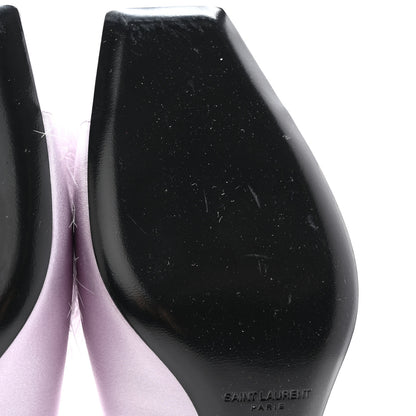 Saint Laurent Satin Feather Mae Mule Sandals 38 Soft Lila 13 of 15