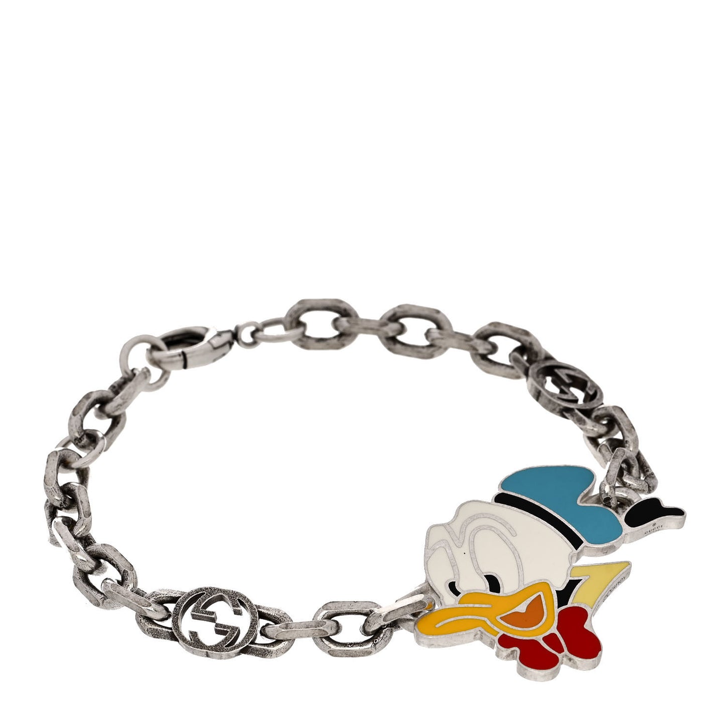 X DISNEY Sterling Silver Enamel Donald Duck Bracelet