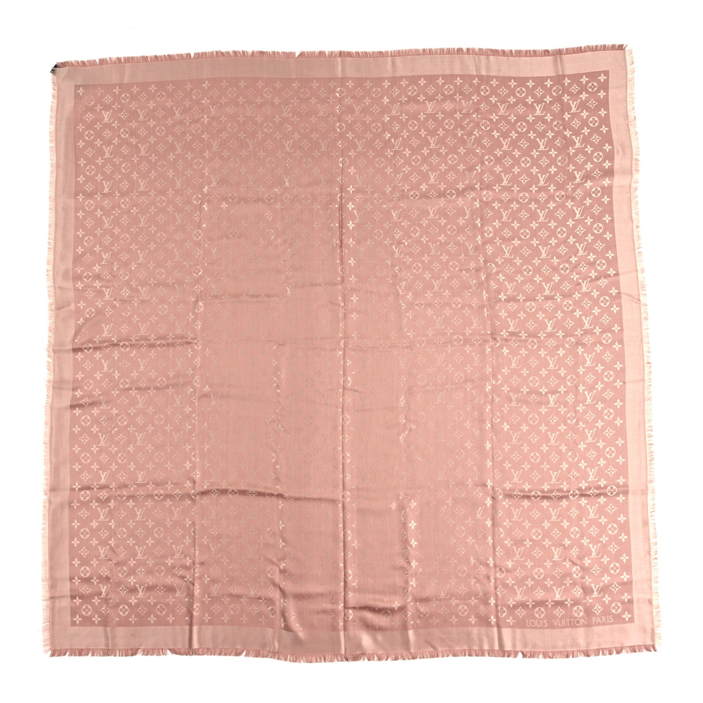 Silk Wool Monogram Classic Shawl Kraft