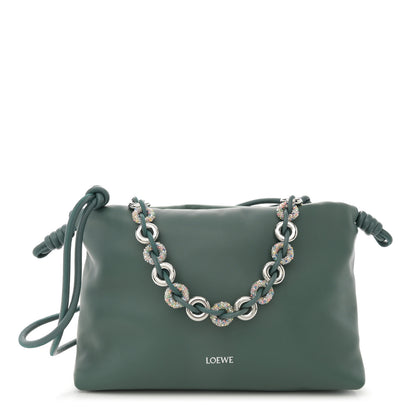Loewe Mellow Nappa Beaded Donut Chain Flamenco Knot Clutch Vetiver 1 of 11