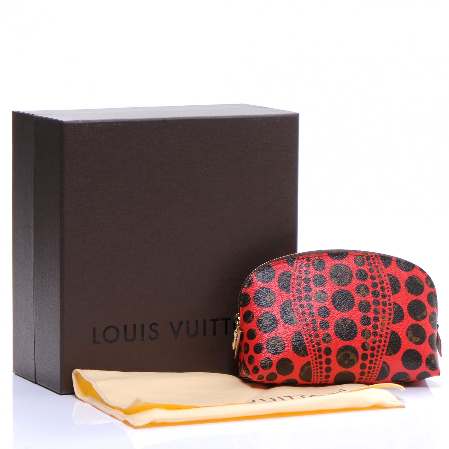 Louis Vuitton Monogram Kusama Pumpkin Dots Cosmetic Pouch Red 4 of 8