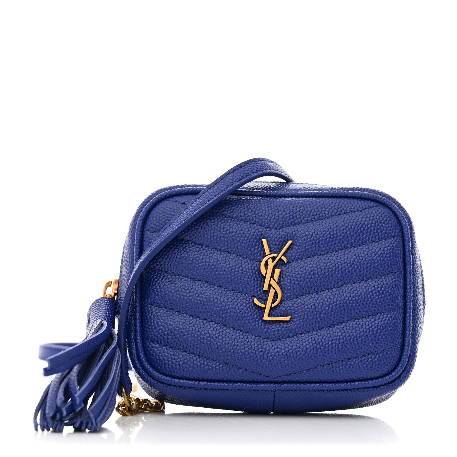 Saint Laurent Grain De Poudre Matelasse Monogram Baby Lou Camera Bag Sapphire Blue 1 of 7