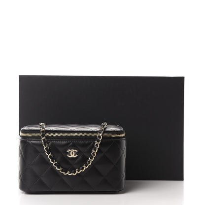 Chanel Lambskin Quilted Small Vanity Case With Chain Black 11 of 11