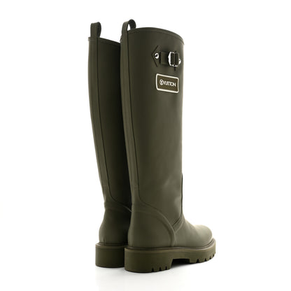 Louis Vuitton Rubber Calfskin Territory Flat High Boots 36 Khaki 4 of 10