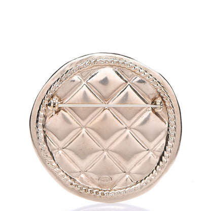 Chanel Quilted CC Brooch Pin Gold 3 of 4