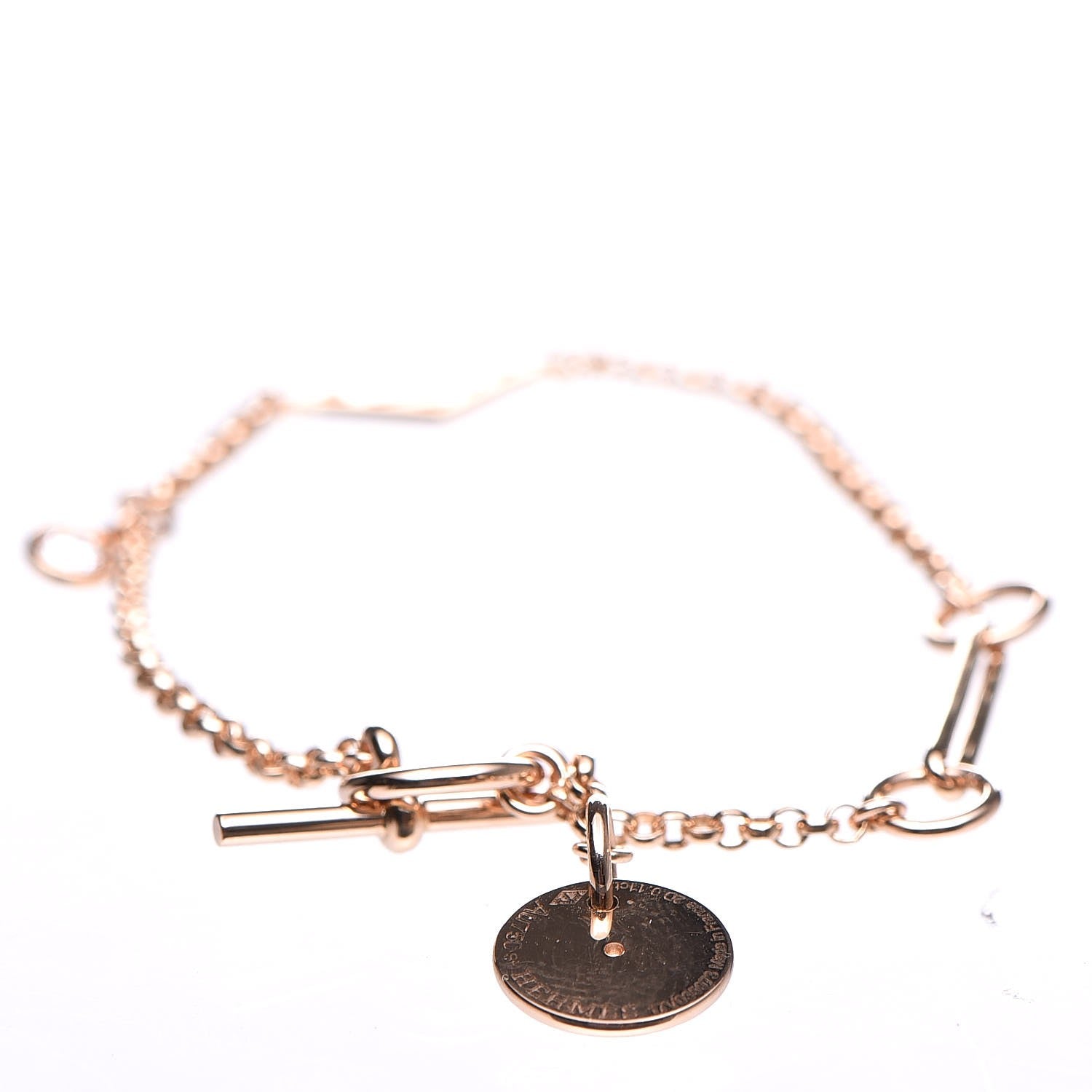 Hermes 18K Rose Gold Diamond Gambade Bracelet SH 3 of 11