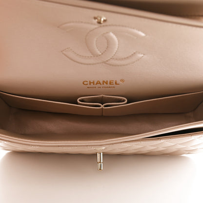 Chanel Iridescent Lambskin Quilted Medium Double Flap Beige 5 of 11