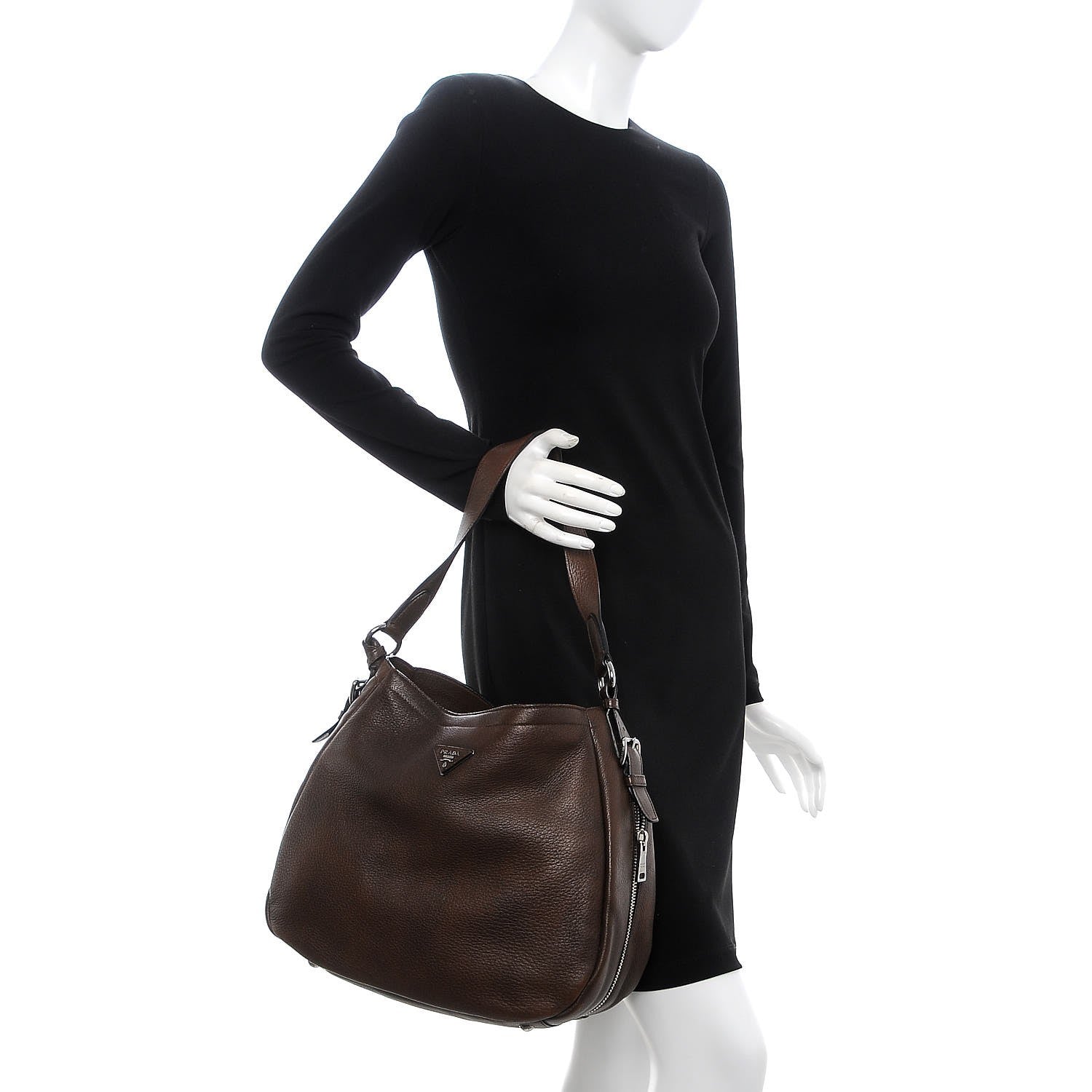 Prada Cervo Antik Hobo Cacao 2 of 15