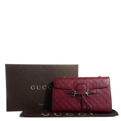 Gucci Soft Guccissima Medium Emily Chain Shoulder Bag Classic Ruby 9 of 9