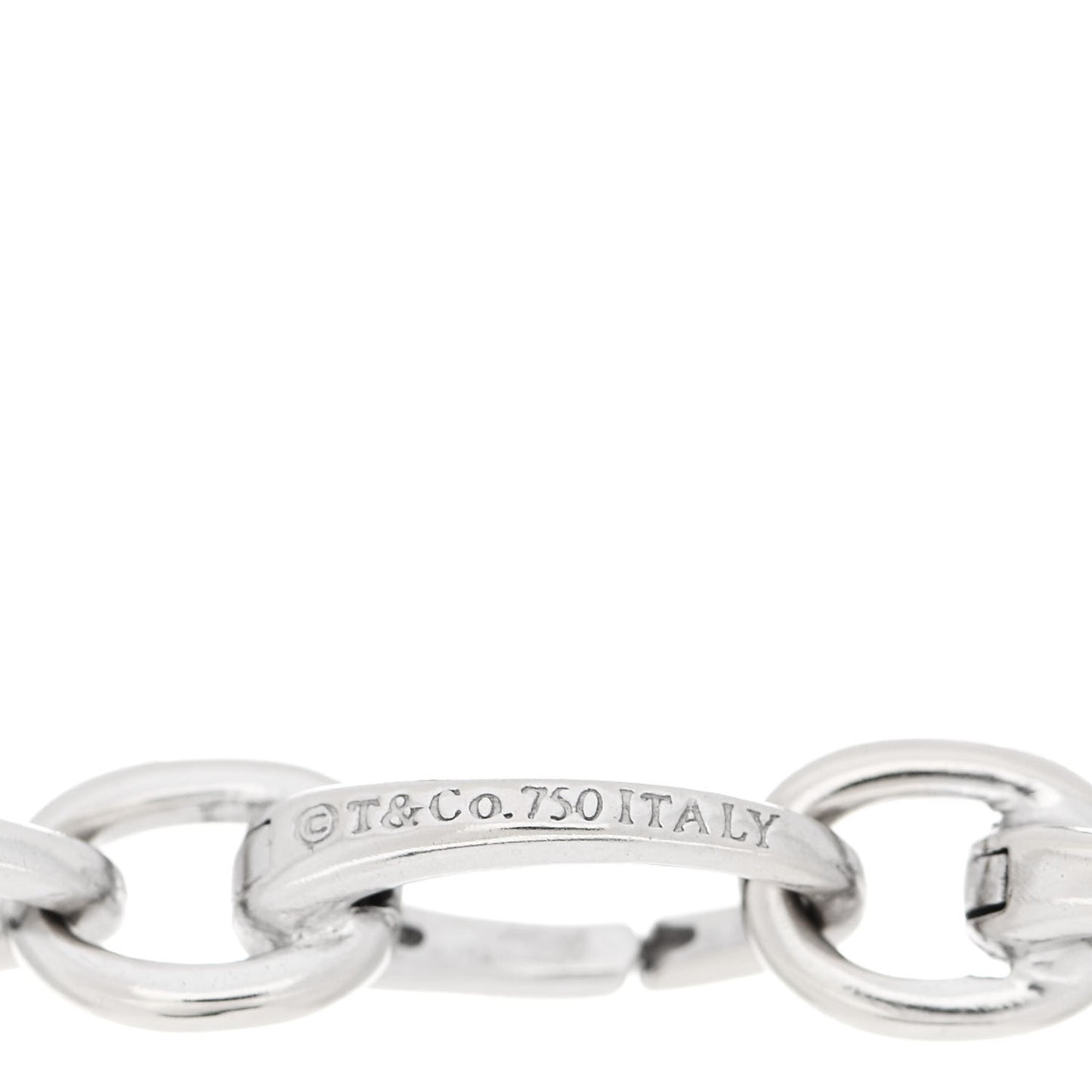 18K White Gold Oval Link Bracelet