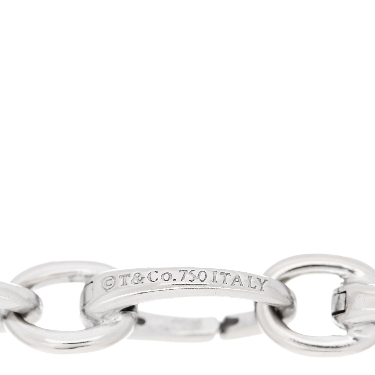 Tiffany 18K White Gold Oval Link Bracelet 3 of 3