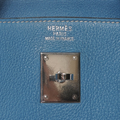 Hermes Taurillon Clemence Birkin 40 Blue Jean 7 of 10